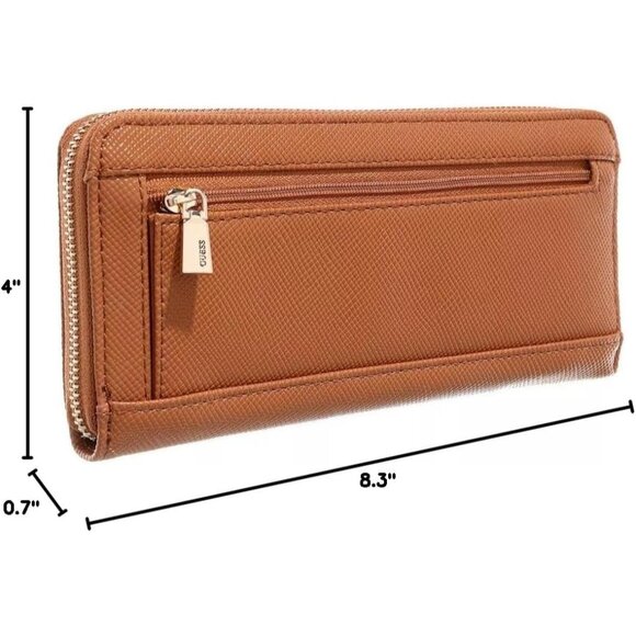 New Guess Women's Laurel Zipper Wallet - Large Wristlet Clutch - Brown - Picture 8 of 8